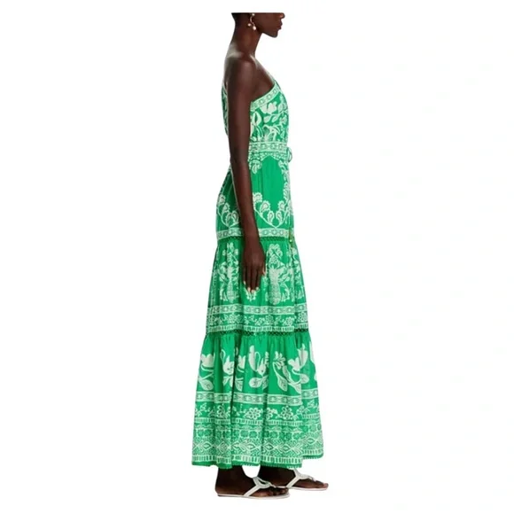 FARM RIO Sweet Garden Green Maxi Dress in Sweet Garden Green, Size S. - Picture 3 of 16